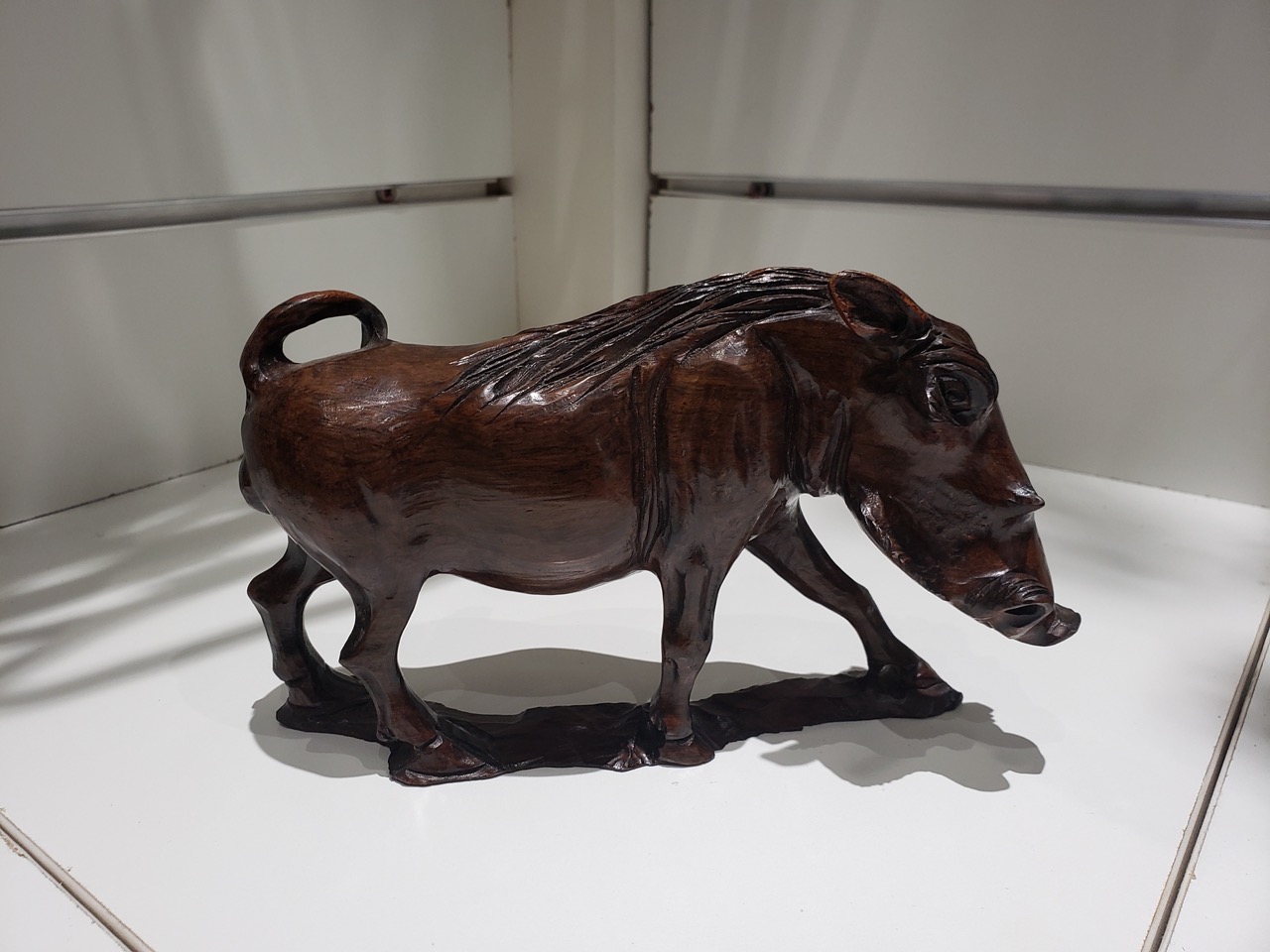 Hand-carved Wooden Warthog Figurine