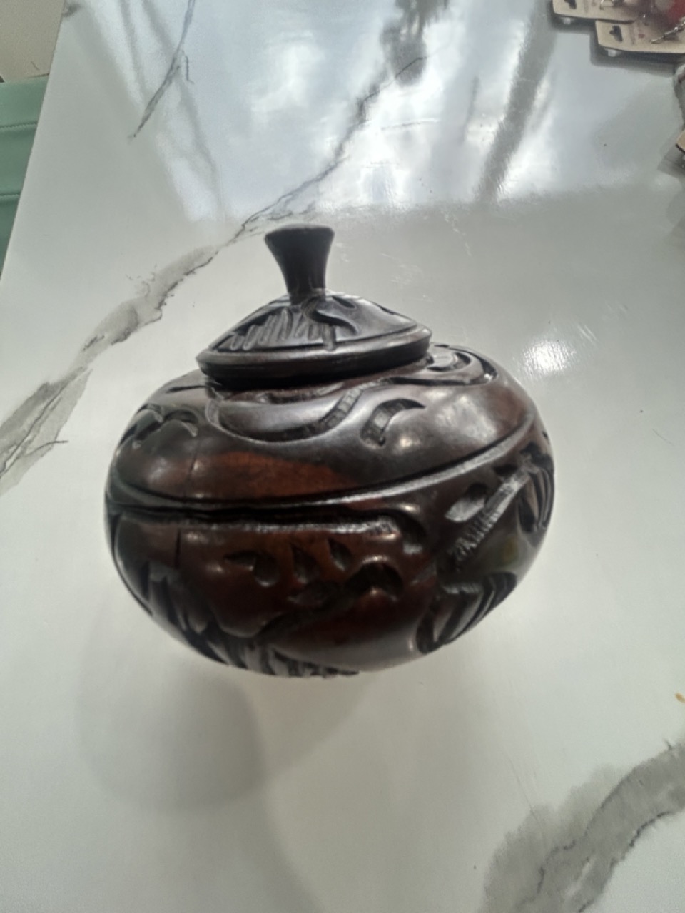 Carved Wooden Trinket Box