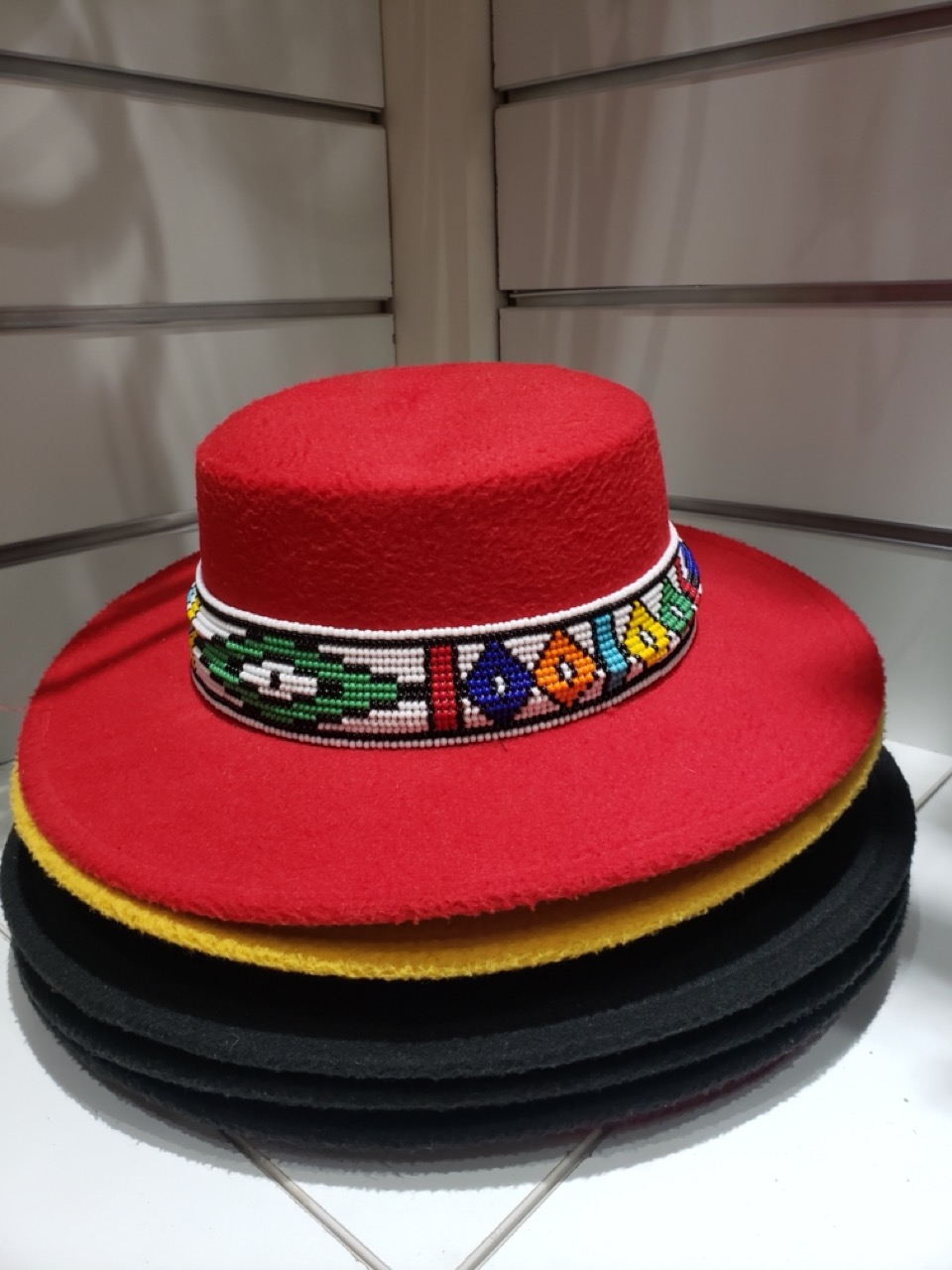 Traditional Beaded Wide-Brim Fedora Hat