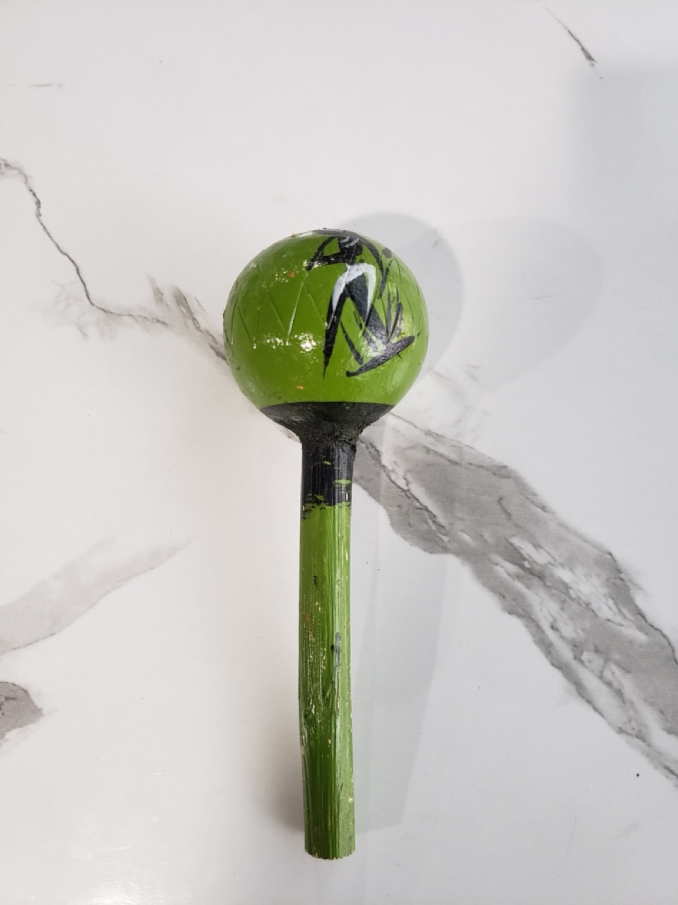 Hand-painted green maraca