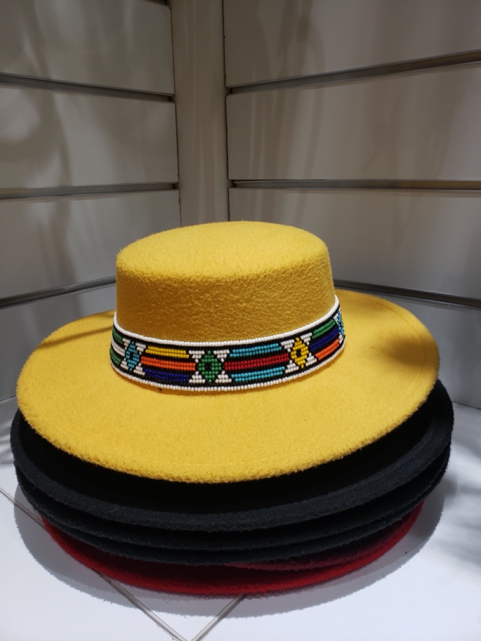 Traditional Beaded Wide-Brim Fedora Hat