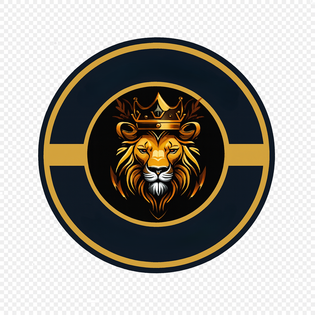 LION with CROWN Gaming logo set