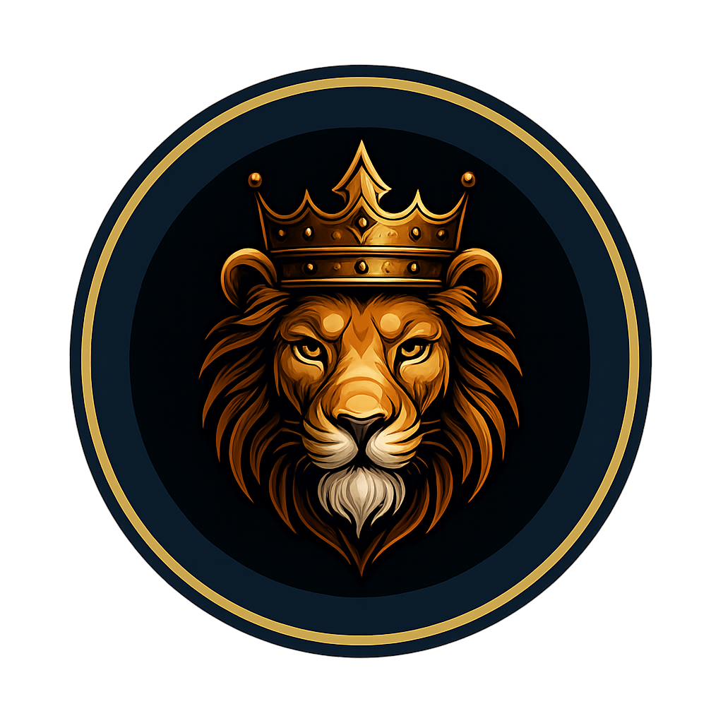 LION with CROWN Gaming logo set
