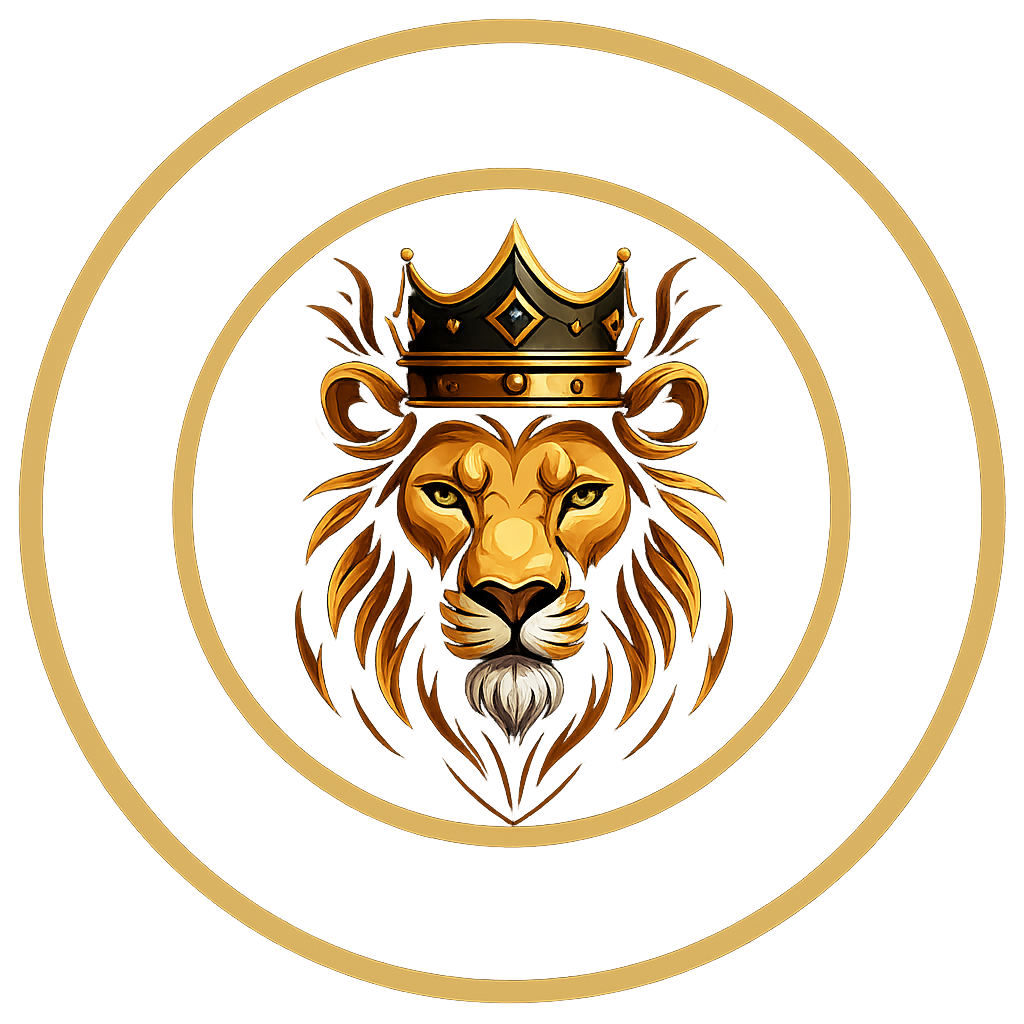 LION with CROWN Gaming logo set