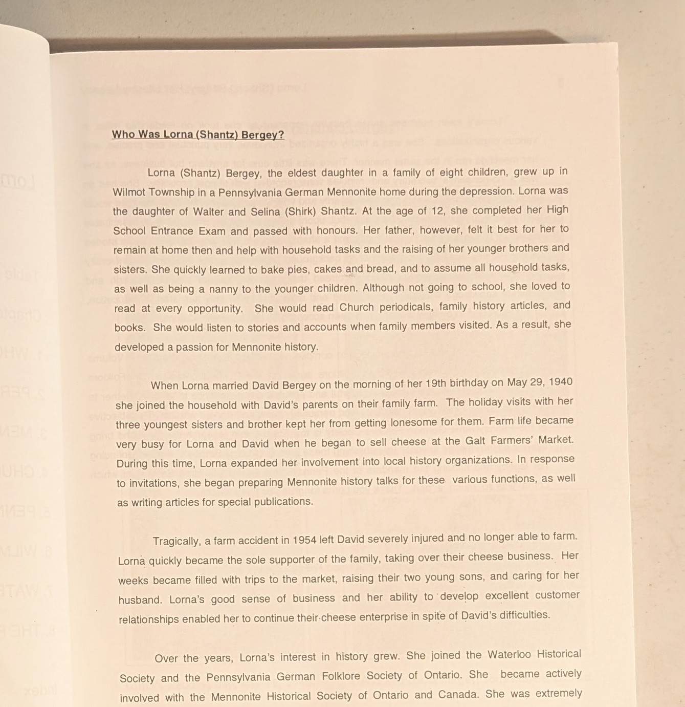 Lorna (Shantz) Bergey: Her Literary Legacy