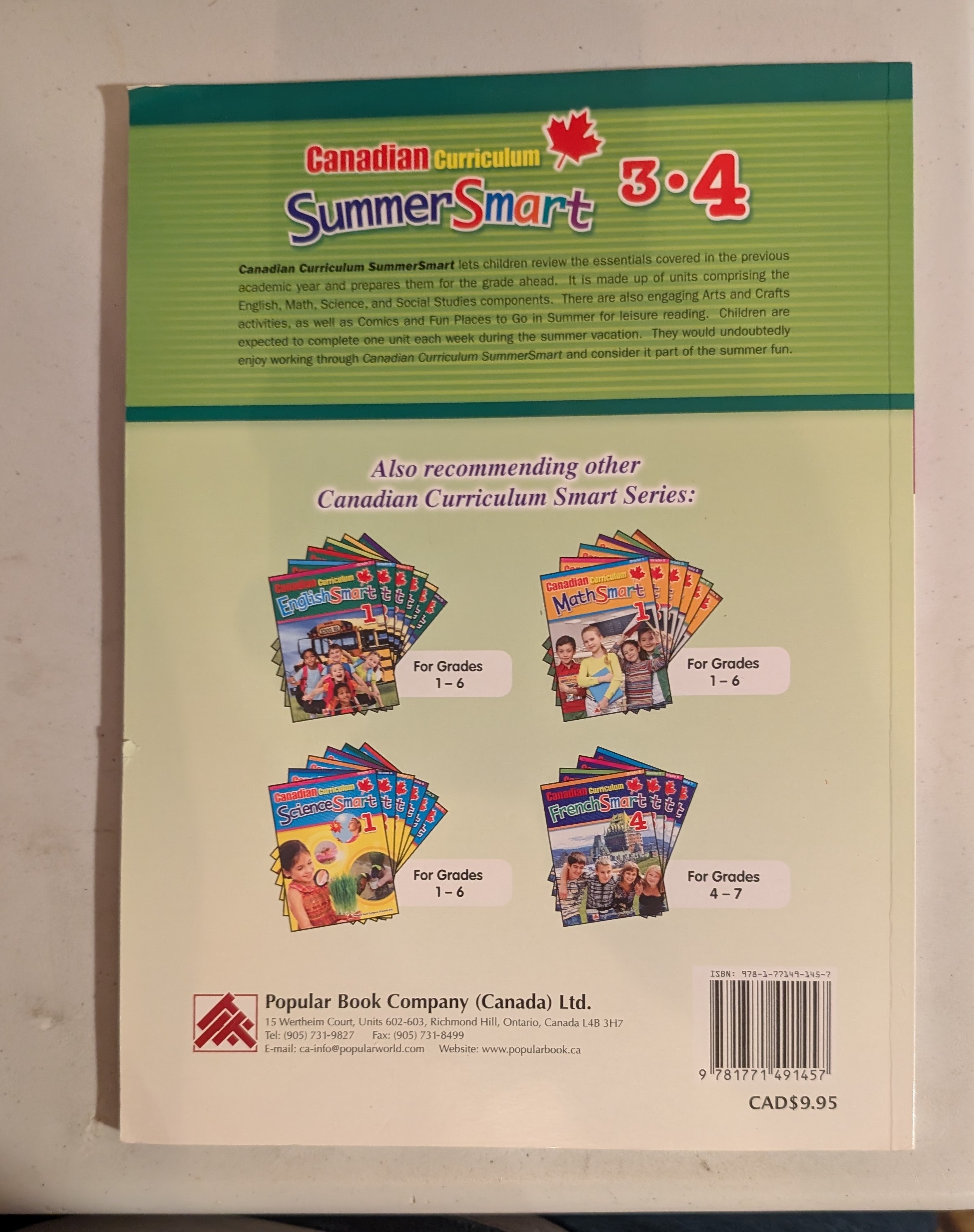 Canadian Curriculum SummerSmart 3-4