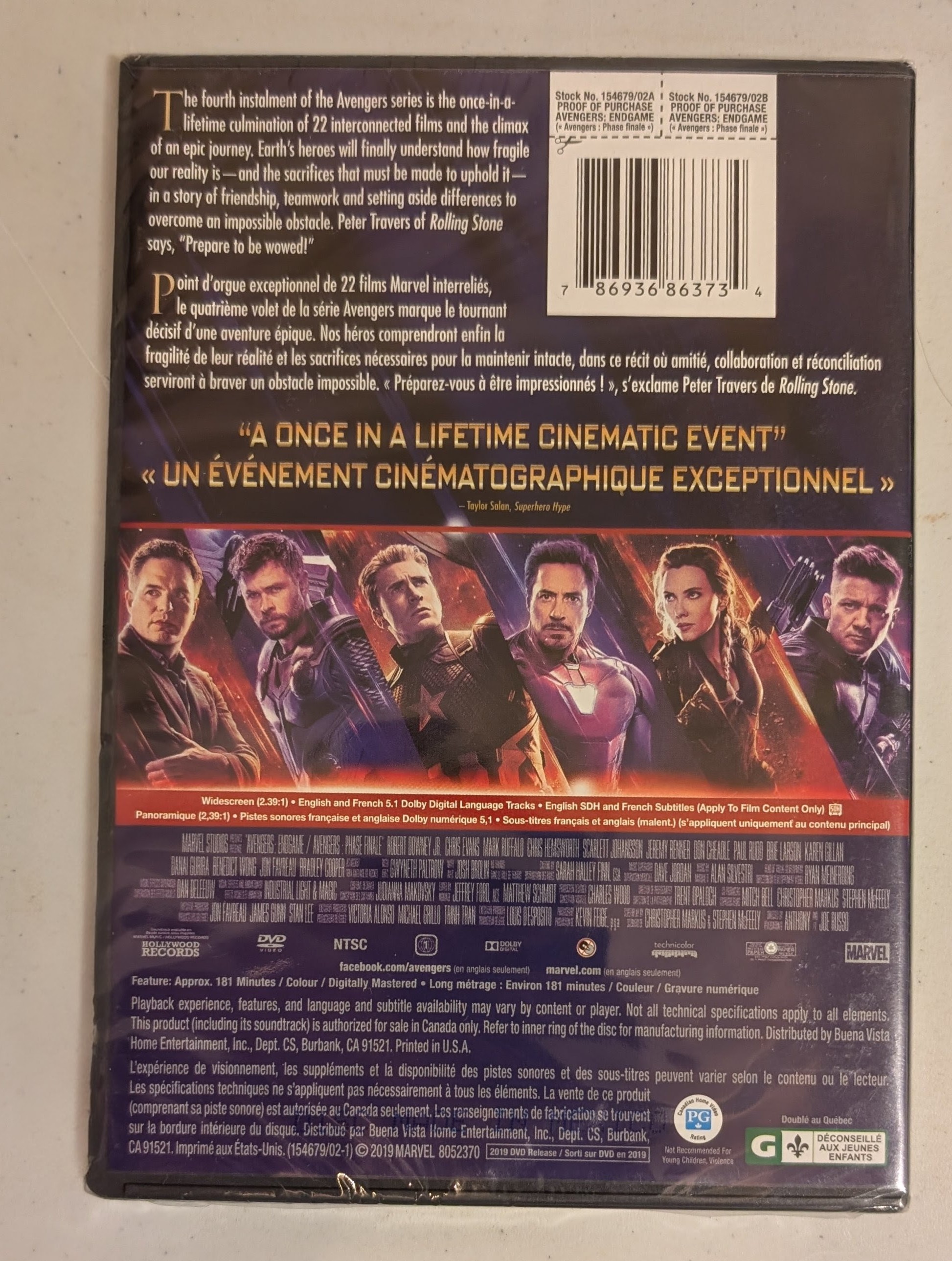 Avengers: Endgame DVD