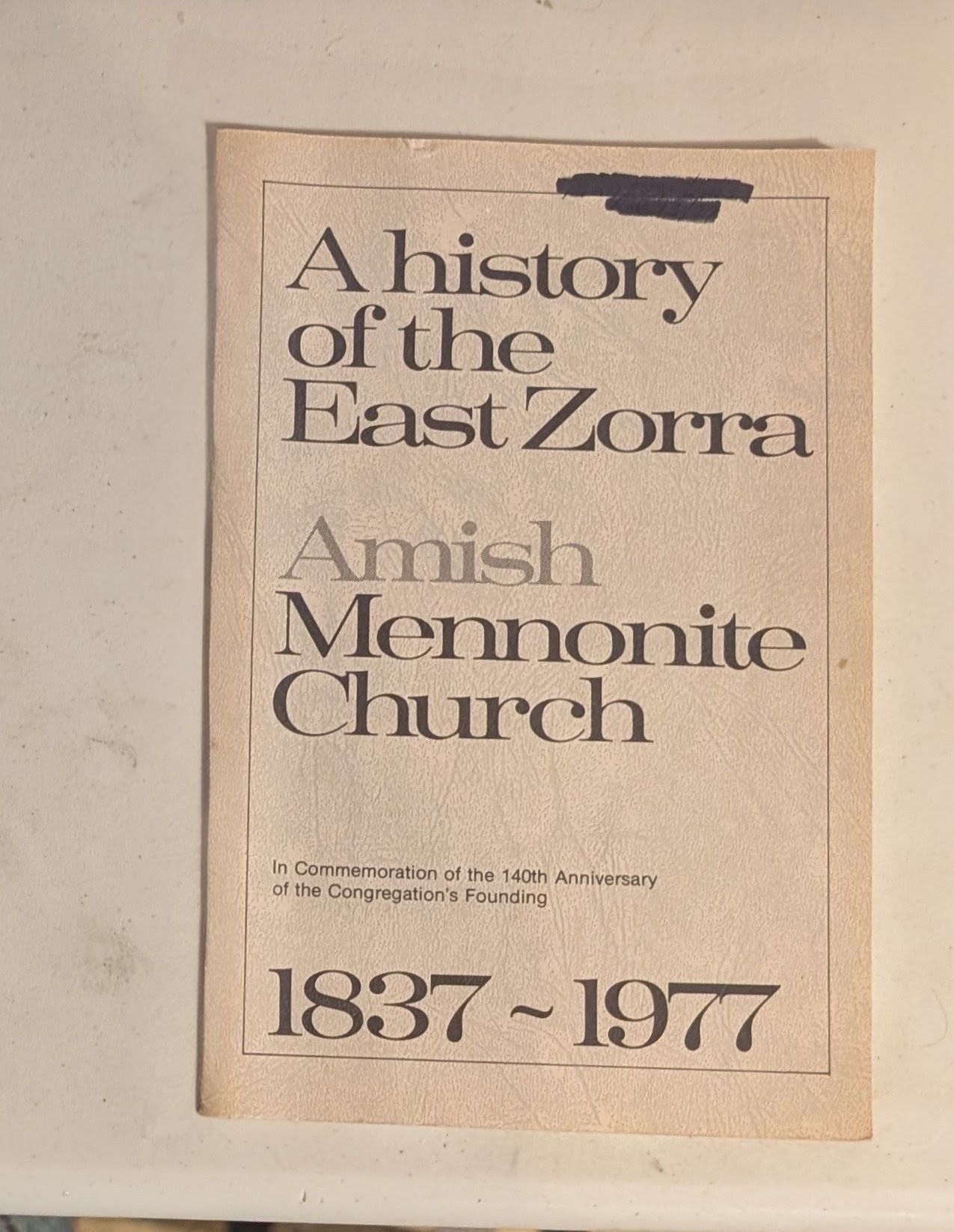 A History of the East Zorra Amish Mennonite Church