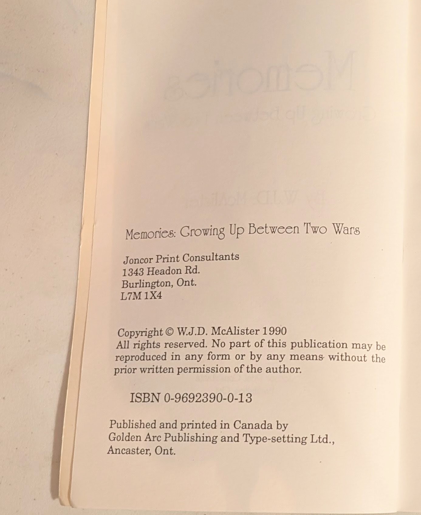 Memories: Growing Up Between Two Wars