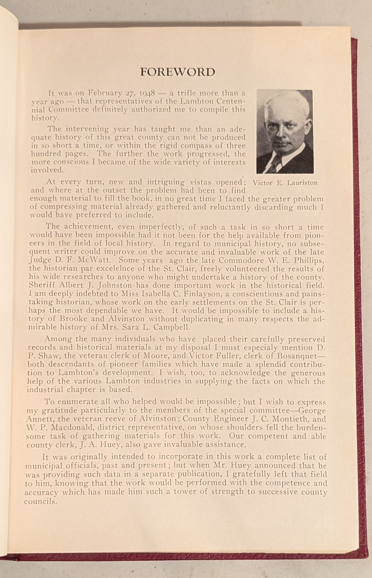 Lambton County's Hundred Years 1849-1949