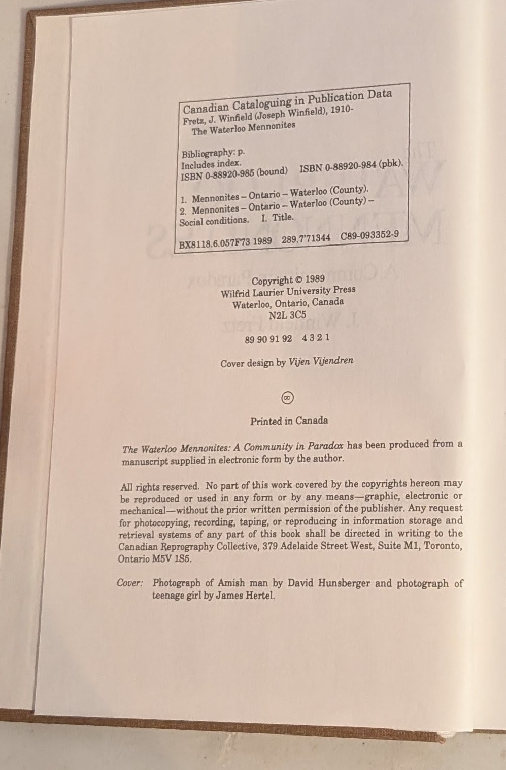 The Waterloo Mennonites