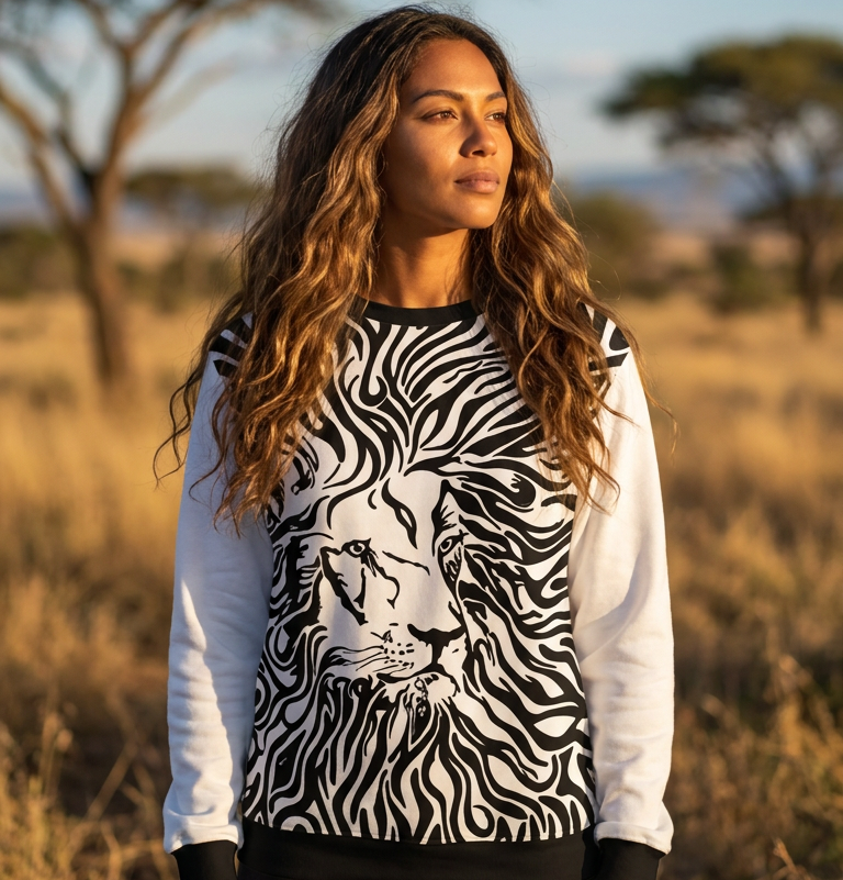Lion Print Long Sleeve Shirt