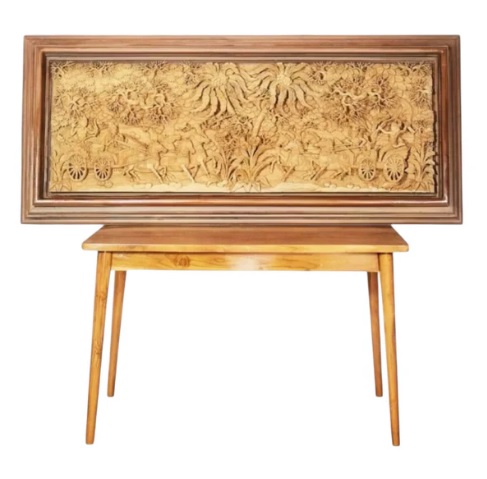Relief Ukir Motif Karnotanding Kayu Jati
