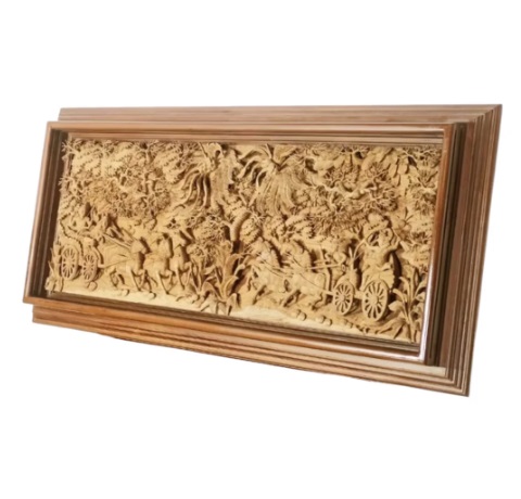 Relief Ukir Motif Karnotanding Kayu Jati