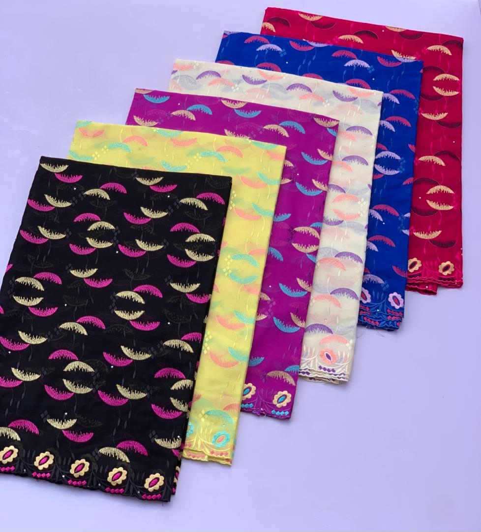 Embroidered African Lace Fabric Set