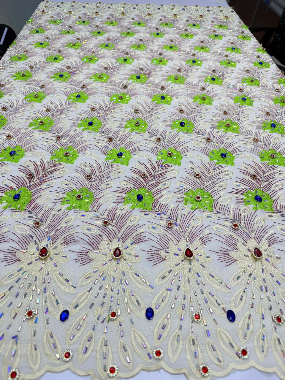 Exclusive Swiss Voile Lace with Swarovski stones 