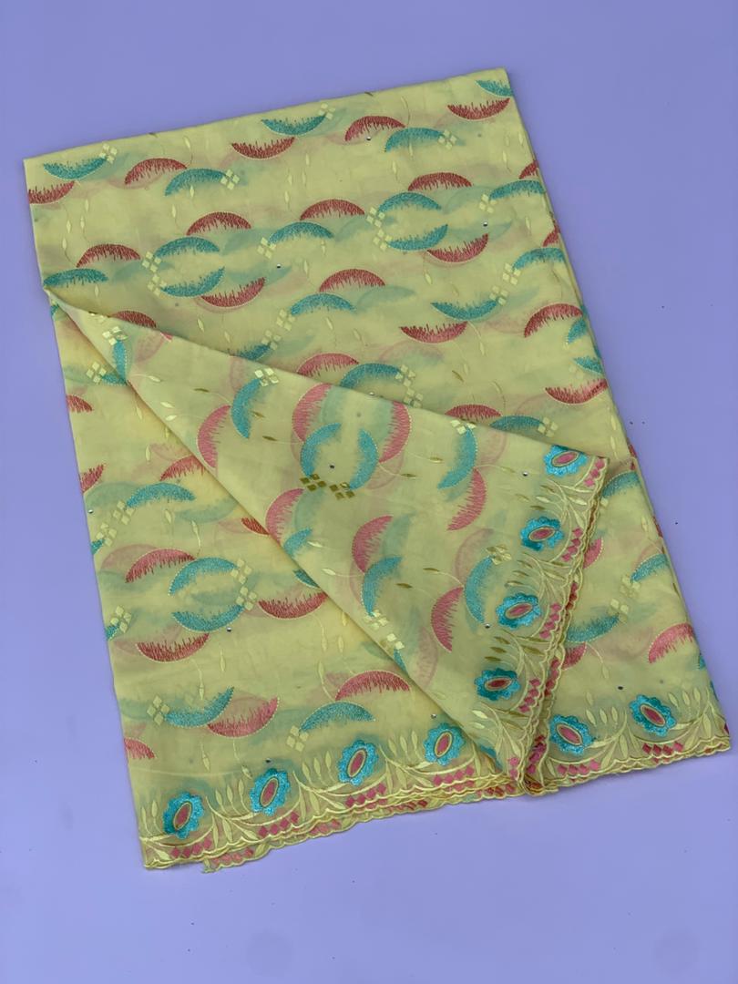 Embroidered African Lace Fabric Set