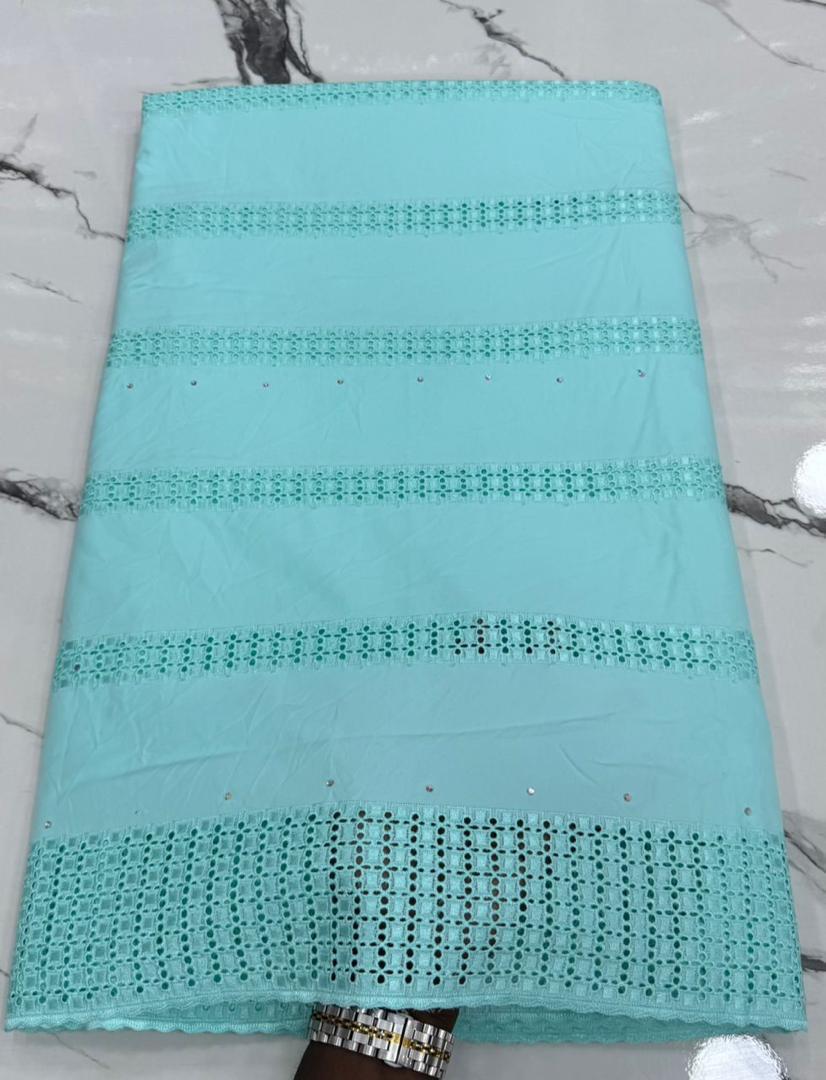 Turquoise Swiss Lace Fabric