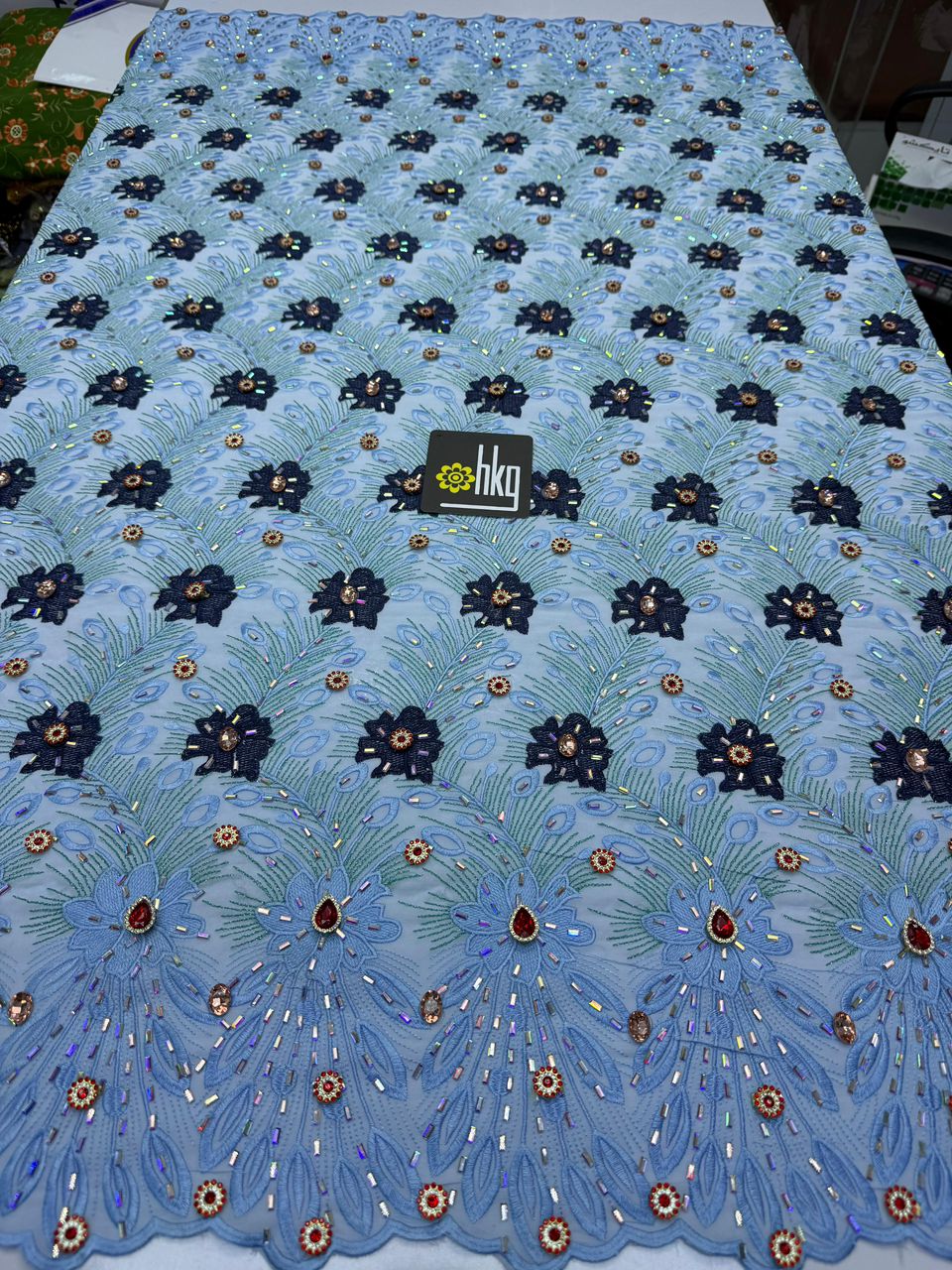 Exclusive Swiss Voile Lace with Swarovski stones 