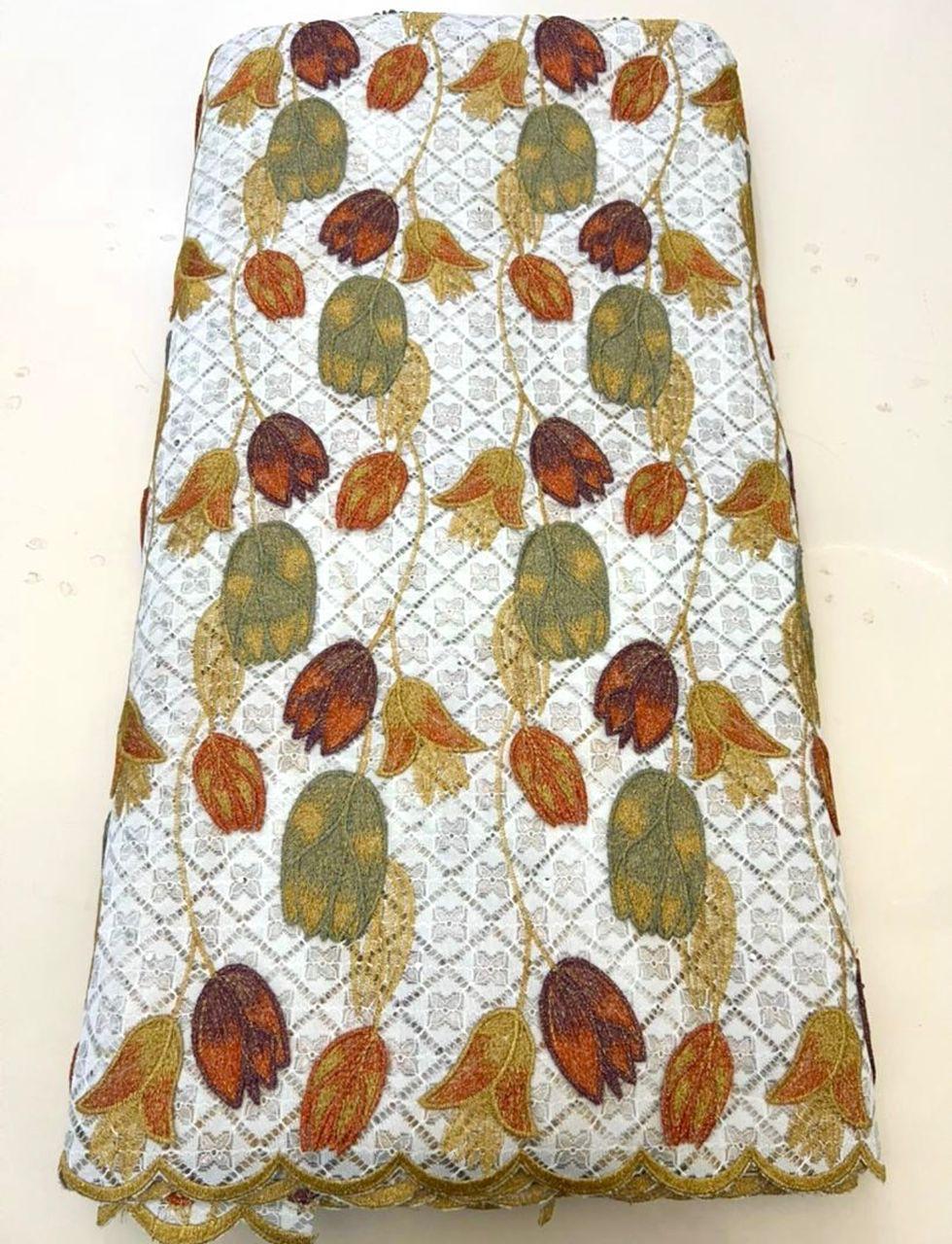 Floral Embroidered Lace Fabric