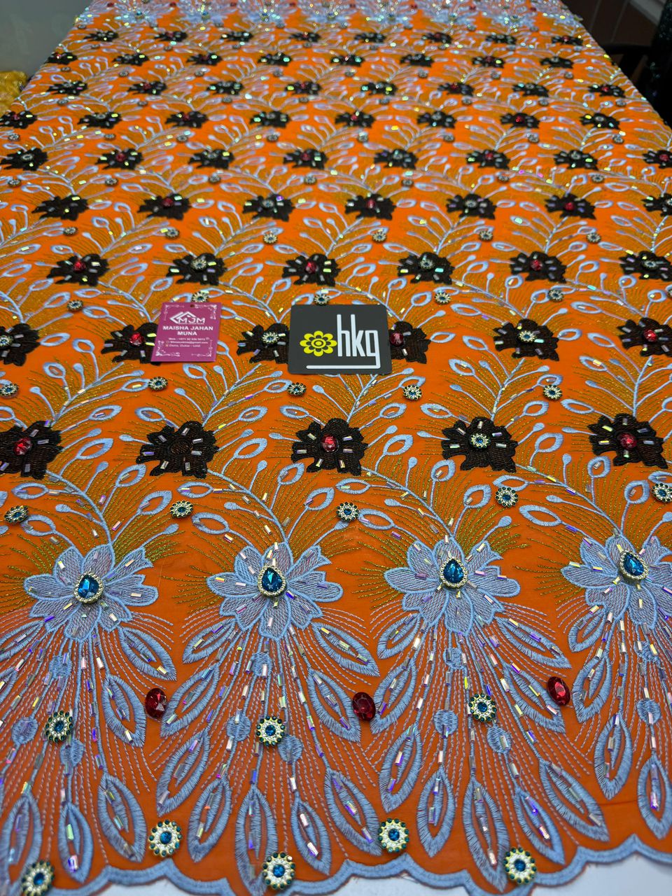 Exclusive Swiss Voile Lace with Swarovski stones 