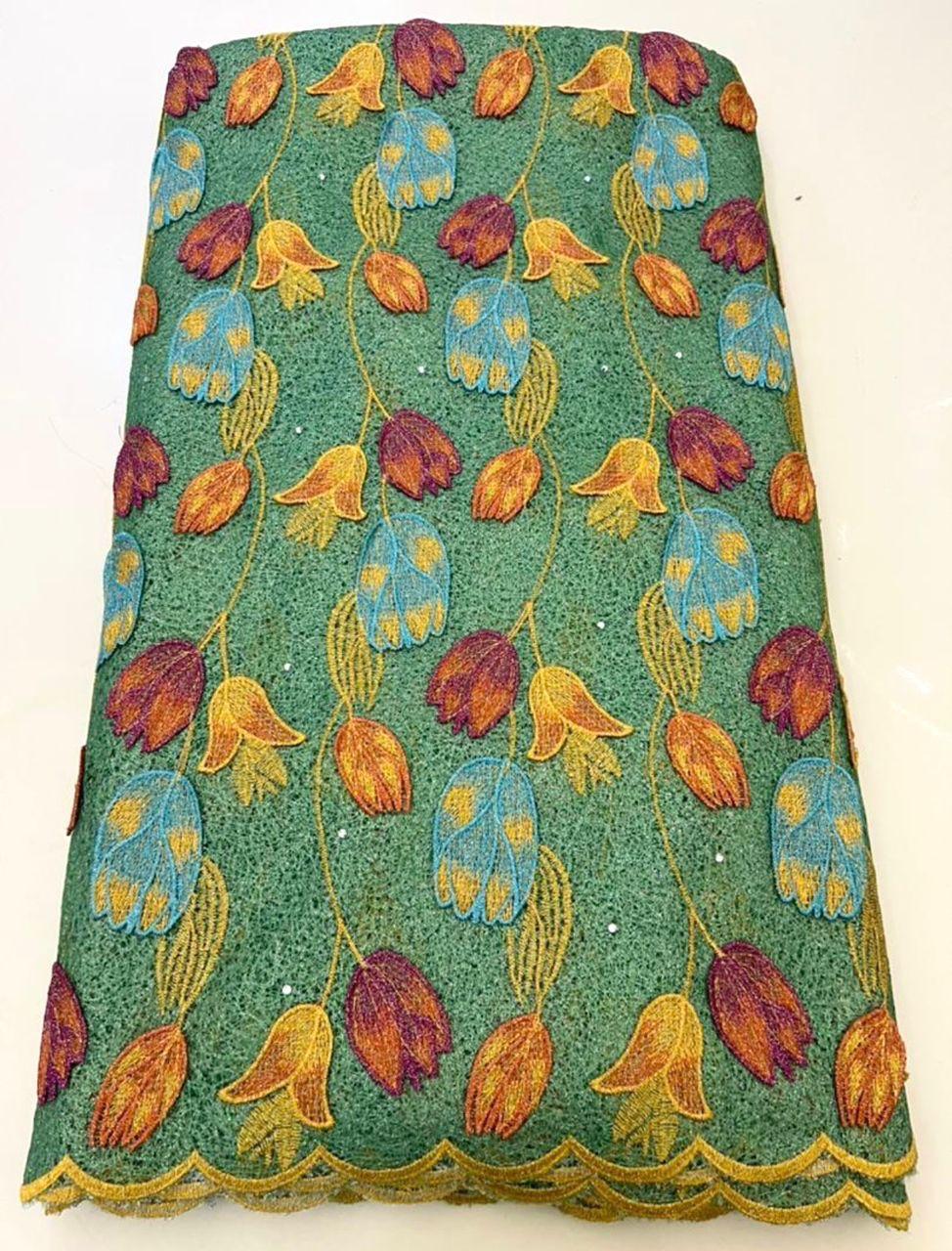 Floral Embroidered Lace Fabric