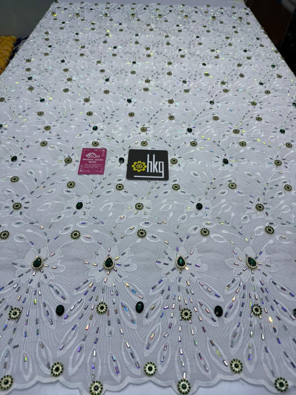 Exclusive Swiss Voile Lace with Swarovski stones 