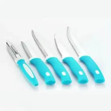 Blue kitchen knife set