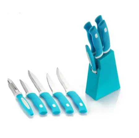 Blue kitchen knife set