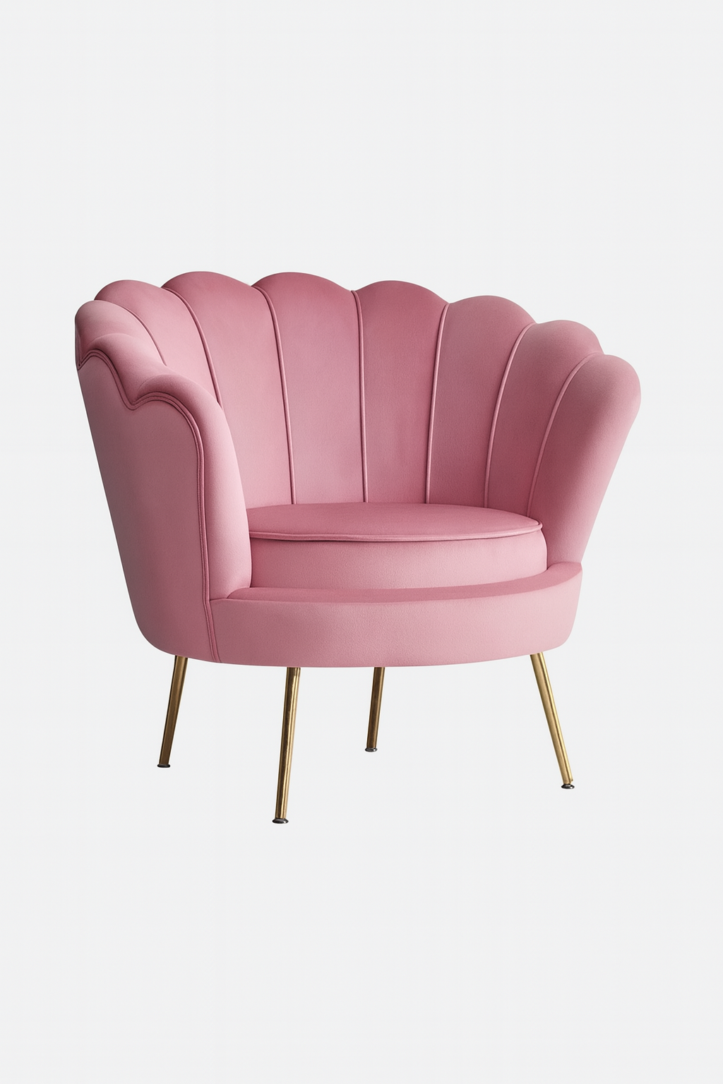 Pink Velvet Shell Accent Chair