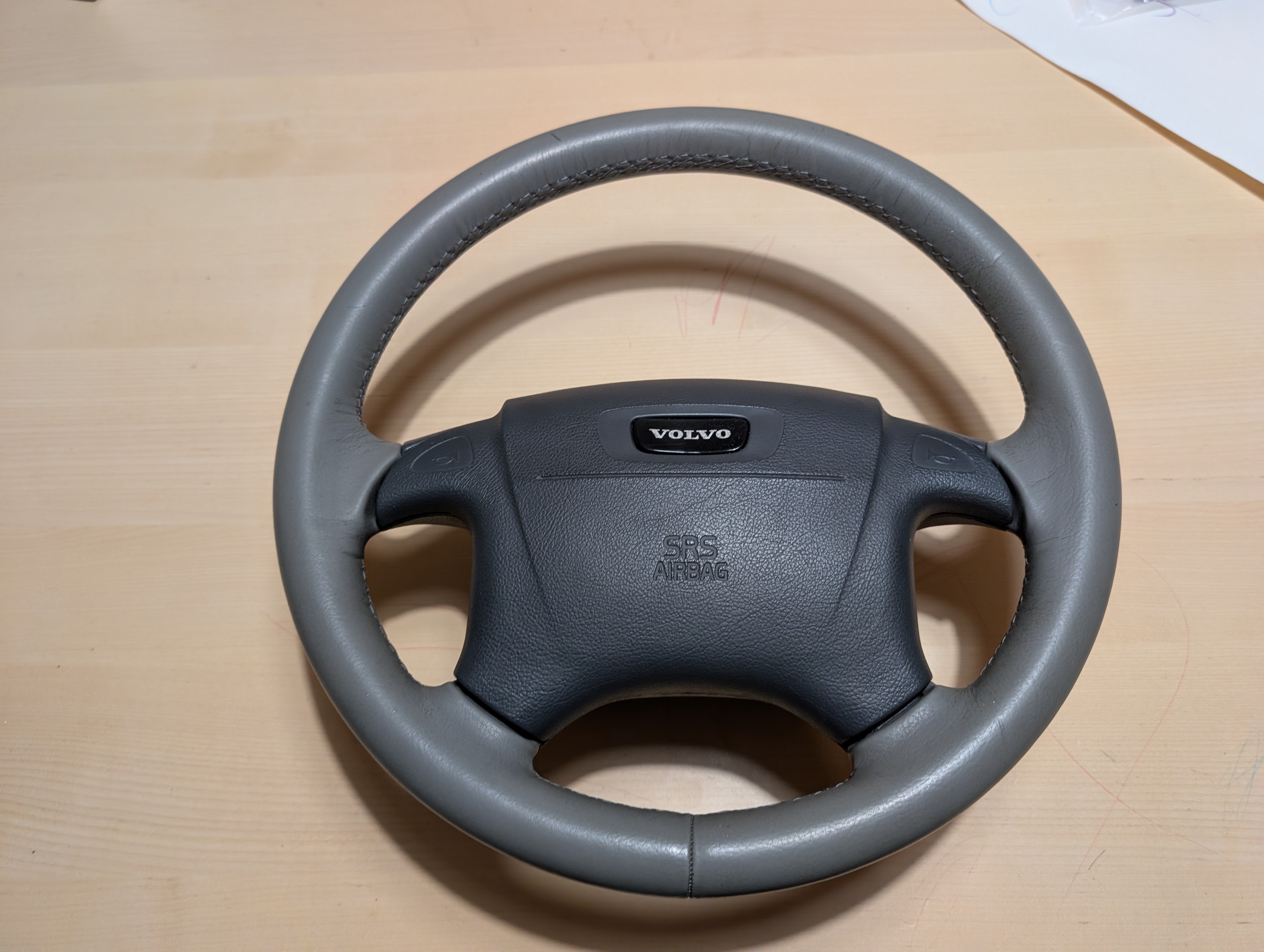 Grey Leather Steering Wheel