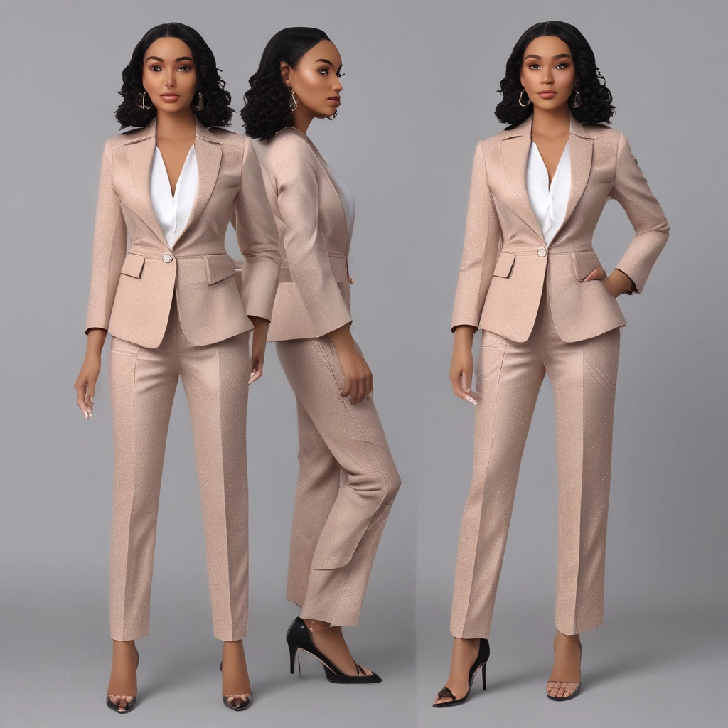 Costume tailleur beige pour femme