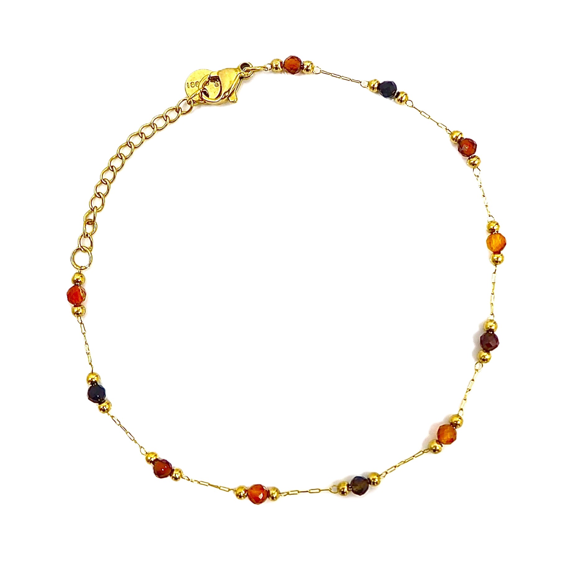 Pulseira com pedras naturais - Terracota