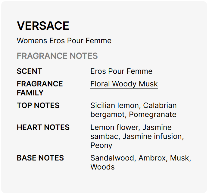Versace Eros Pour Femme Eau de Parfum