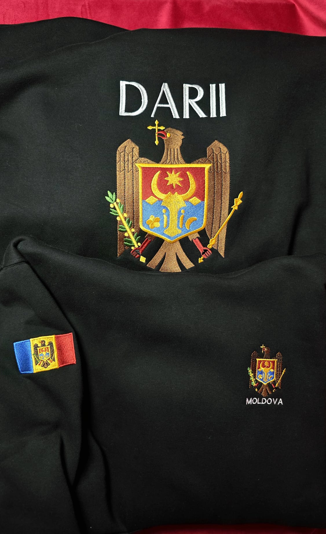Hanorac Negru Personalizat – Mândria Moldovei