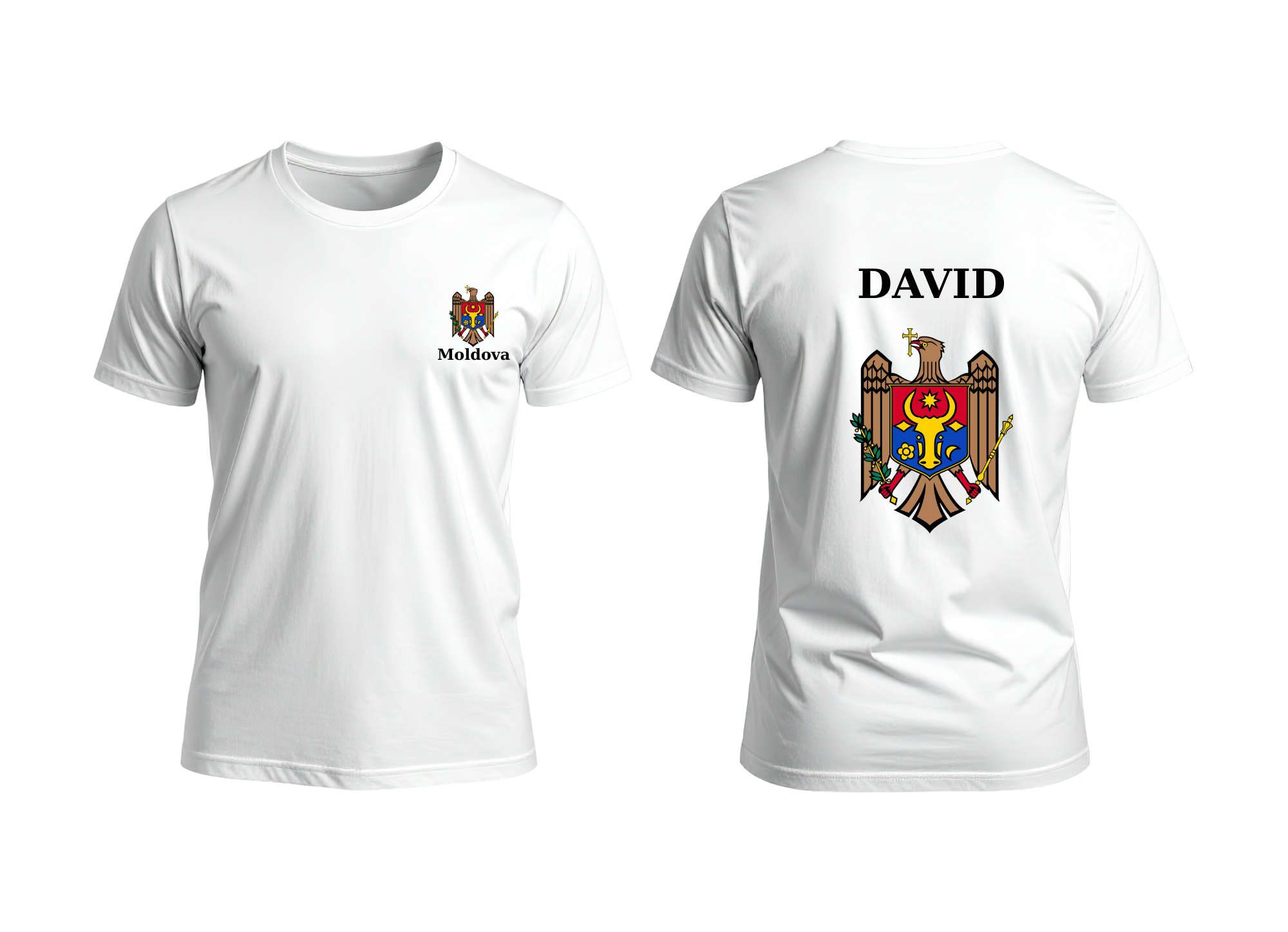 Tricou Alb Personalizat – Moldova cu Stil