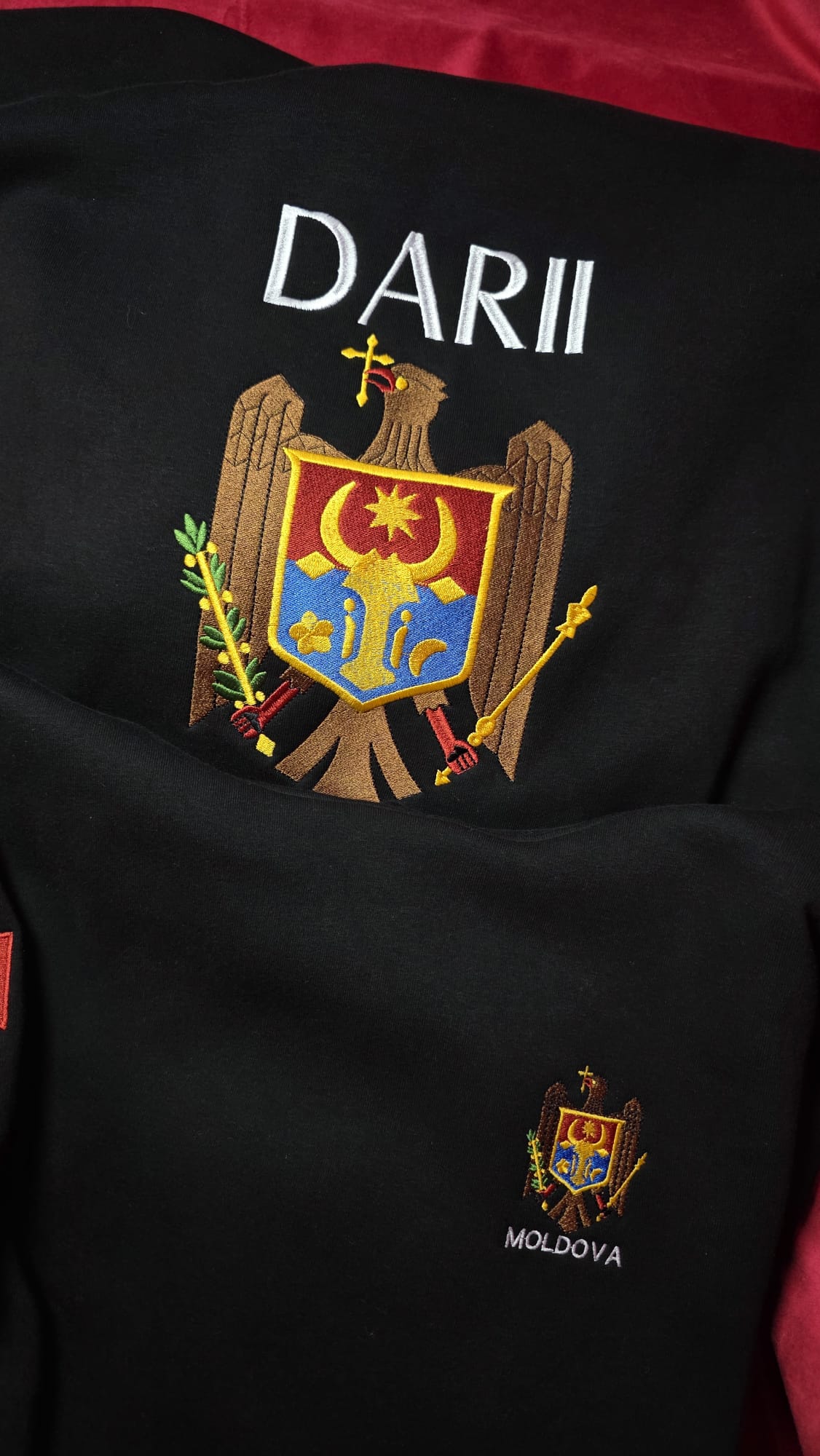 Hanorac Negru Personalizat – Mândria Moldovei