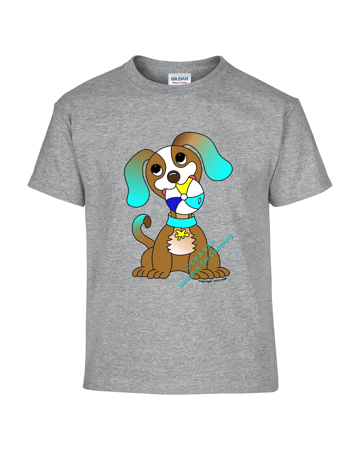 Pink Kids T-Shirt with Cartoon Dog Print