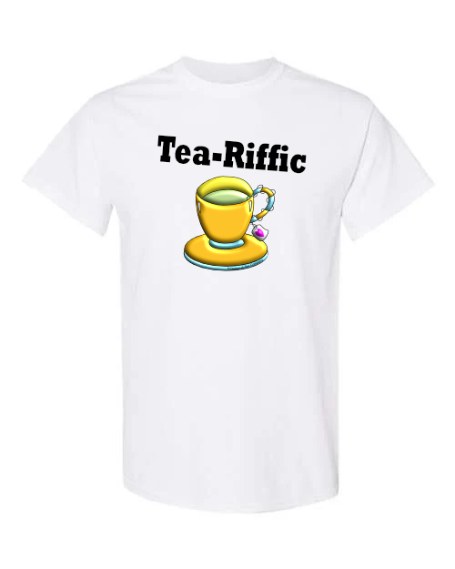 Tea-Riffic Pink T-Shirt tea lover cotton 
