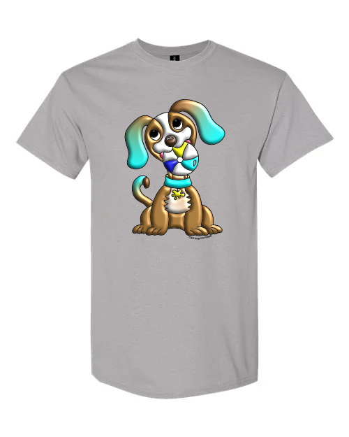 Kids T-Shirt with Cartoon Dog Print Cotton 