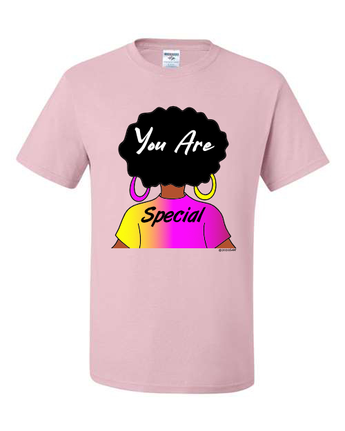 Naturally Me, You Are Special, African American Girl Afro T-Shirt