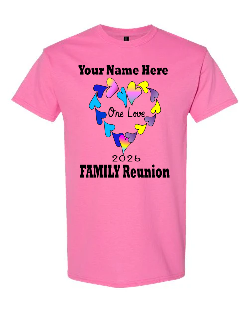 Personalized Family Reunion Heart T-Shirt