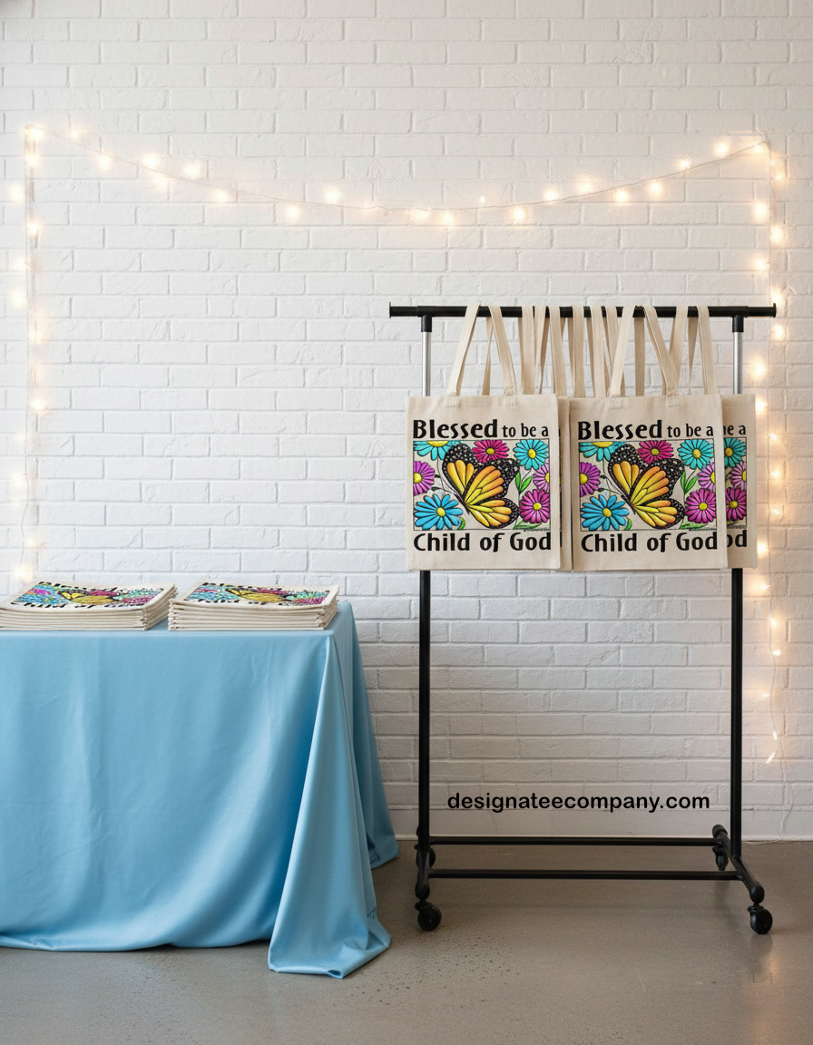 Blessed to Be a Child of God cotton Tote Bag shopping handbag reusable grocery bag