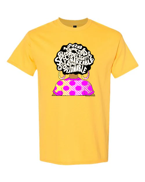 Naturally Me, Graphic Apparel, Positive Affirmations, African American Girl Afro T-Shirt, Sweatshirt, Hoodie