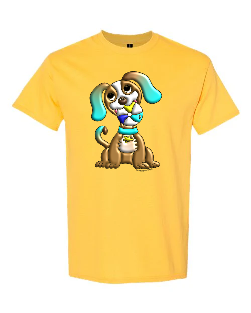 Kids T-Shirt with Cartoon Dog Print Cotton 