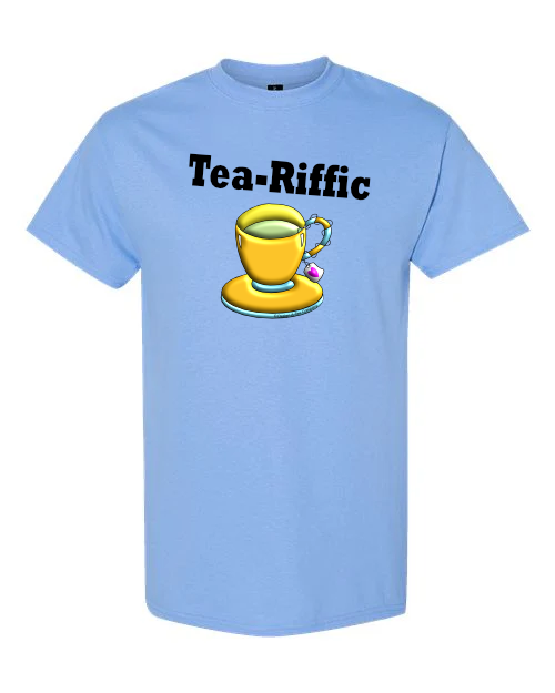 Tea-Riffic Pink T-Shirt tea lover cotton 