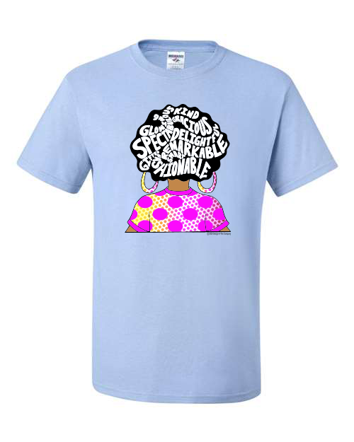 Naturally Me, Graphic Apparel, Positive Affirmations, African American Girl Afro T-Shirt, Sweatshirt, Hoodie