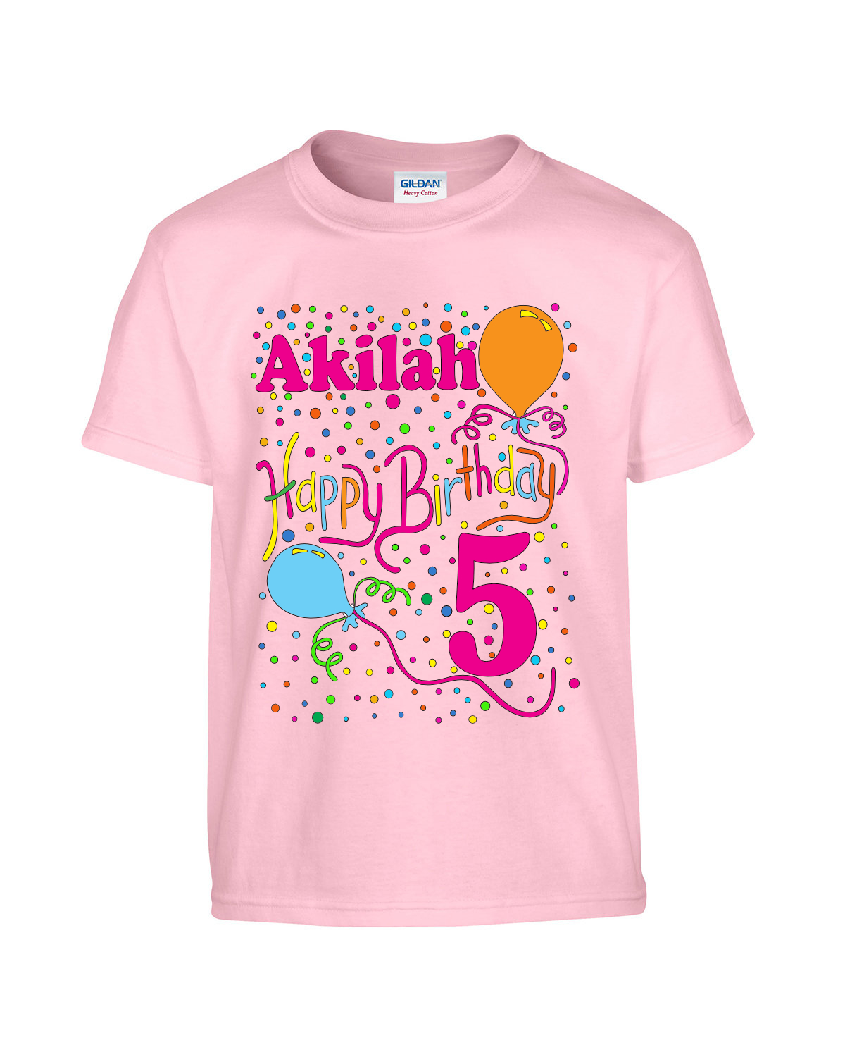 Design-A-Tee Company, Kids Happy Birthday Graphic t shirts, Party shirts, balloon