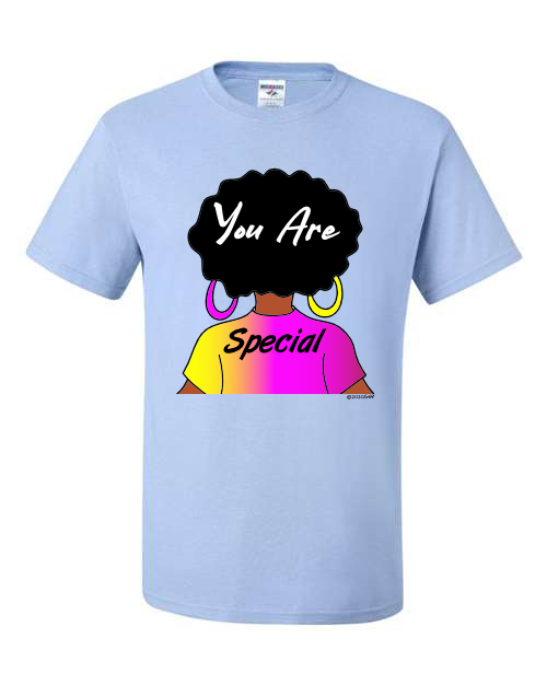 Naturally Me, You Are Special, African American Girl Afro T-Shirt
