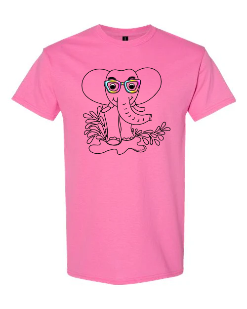Pink Elephant Graphic T-Shirt